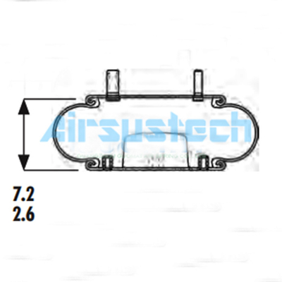 1B12-322 Goodyear Air Spring FS 330-11 467 Contitech Suspension Airbag met combinatie stud 3/4-16